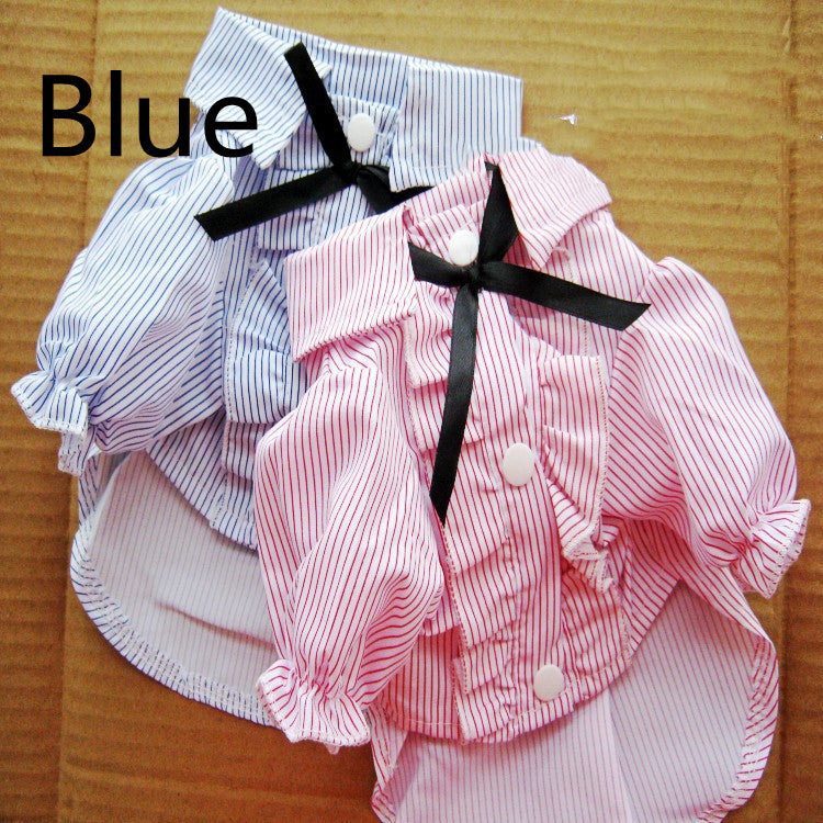 Bubble Sleeve Bow Tie Pet Shirt Pet Clothes Dog Clothes