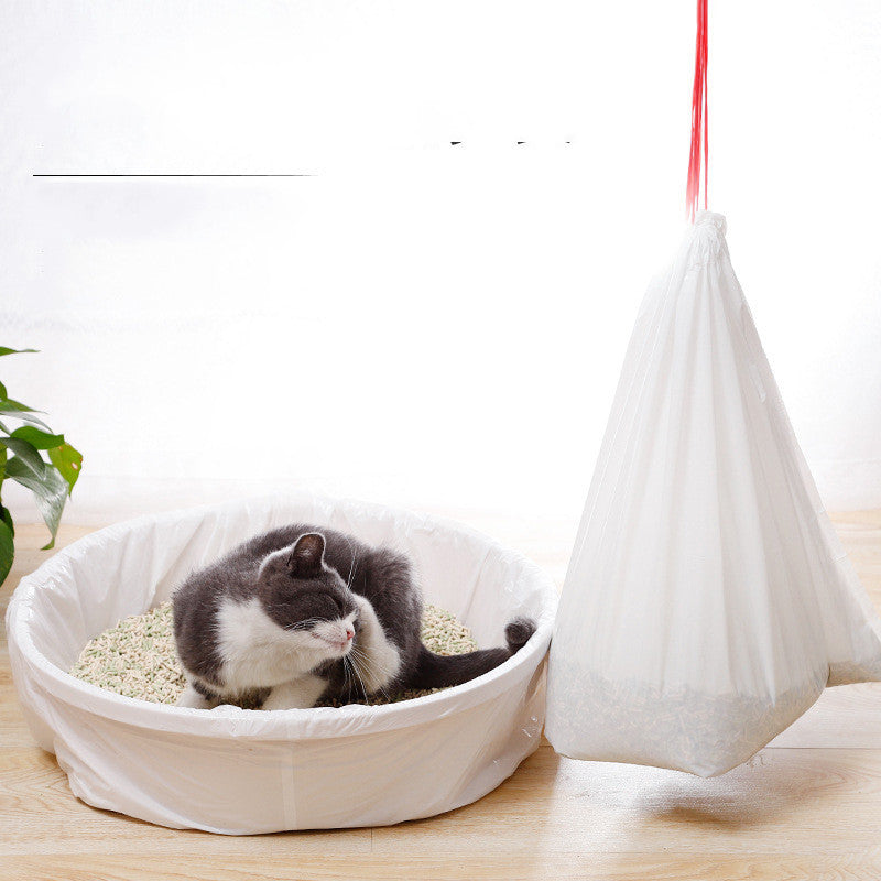 Thick Drawstring Cat Litter Box Bag