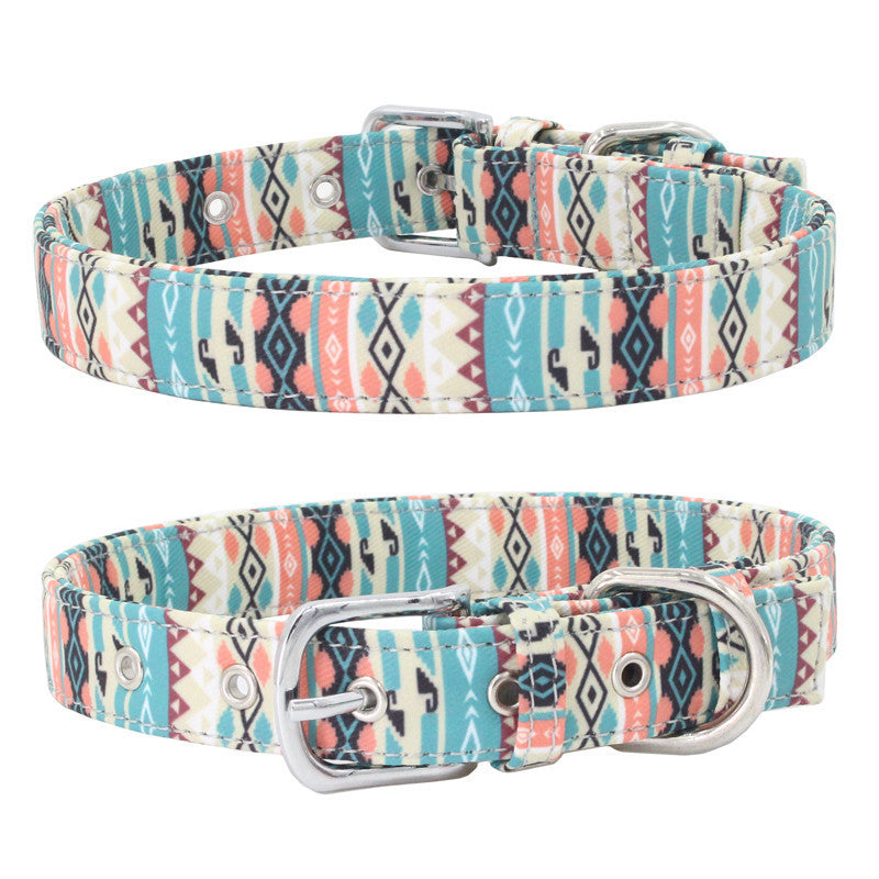 Pet Collar Double Layer Colorful Fabric Dog Collar