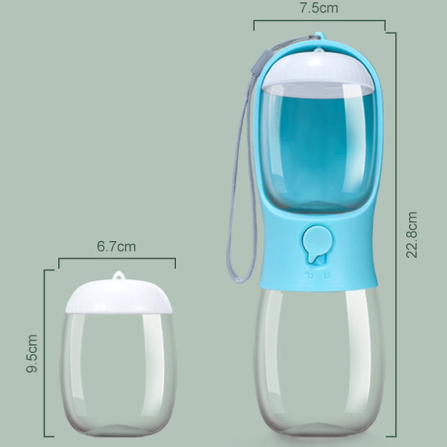 Dog Water Bottle With Food Container - Portable Dispenser Puppy Essentials Cat Walking And Hiking