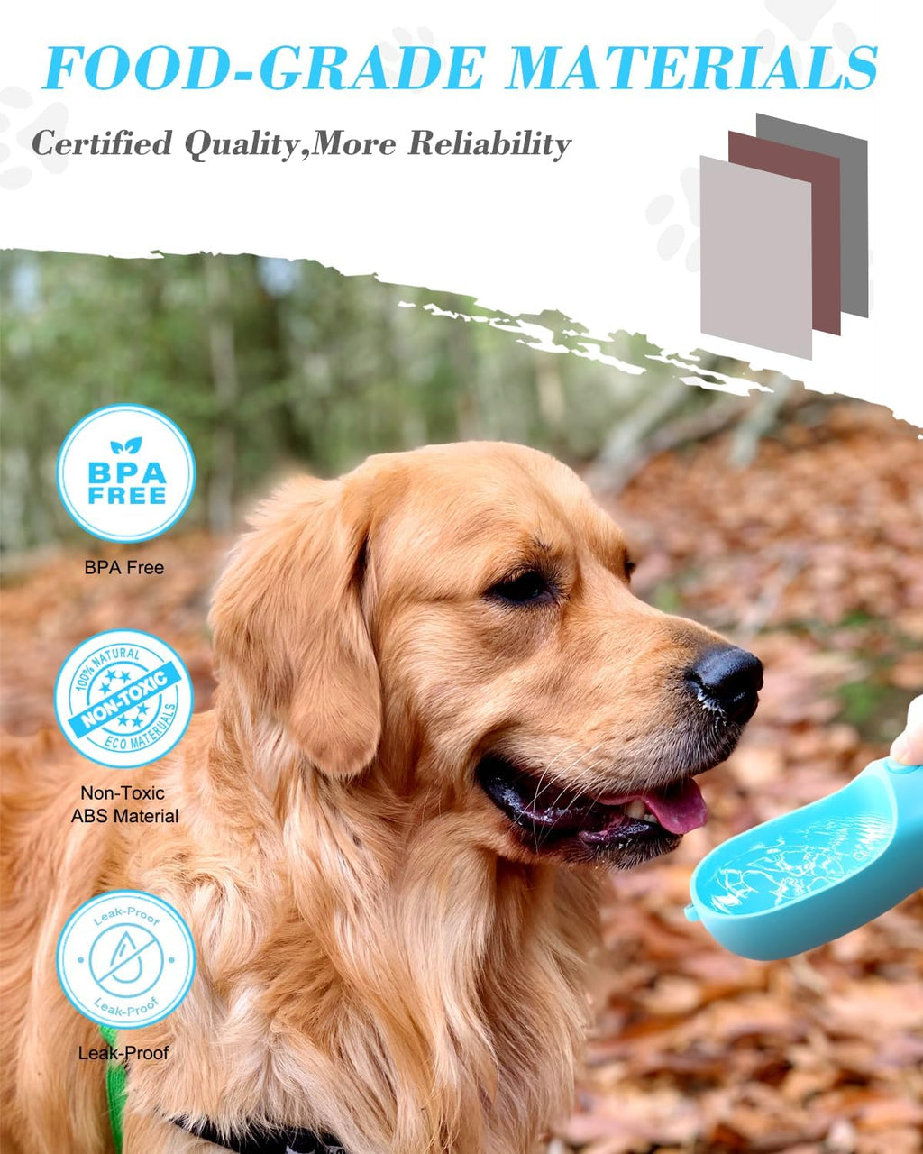 Dog Water Bottle With Food Container - Portable Dispenser Puppy Essentials Cat Walking And Hiking