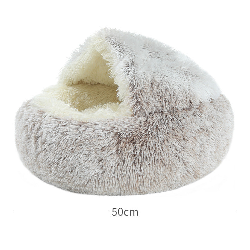 Crystal Velvet Warm Round Pet Bed