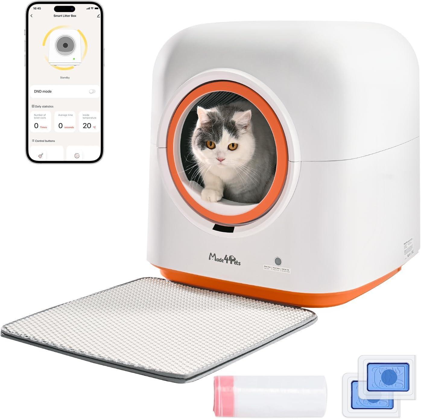 60L Automatic Cat Litter Box - Smart App Control, Deodorizing, Infrared Sensor