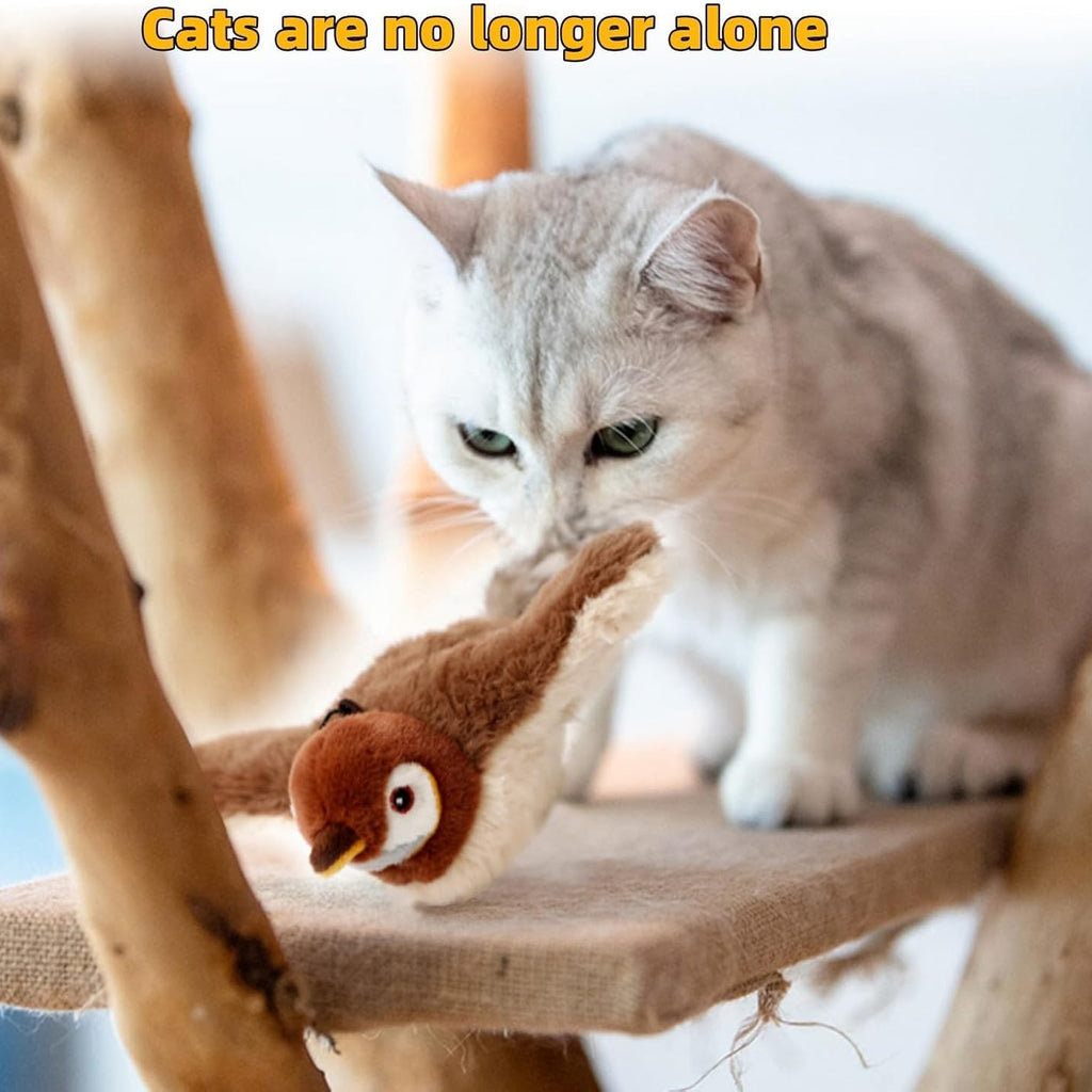 Interactive Chirping Flapping Bird Cat Toy