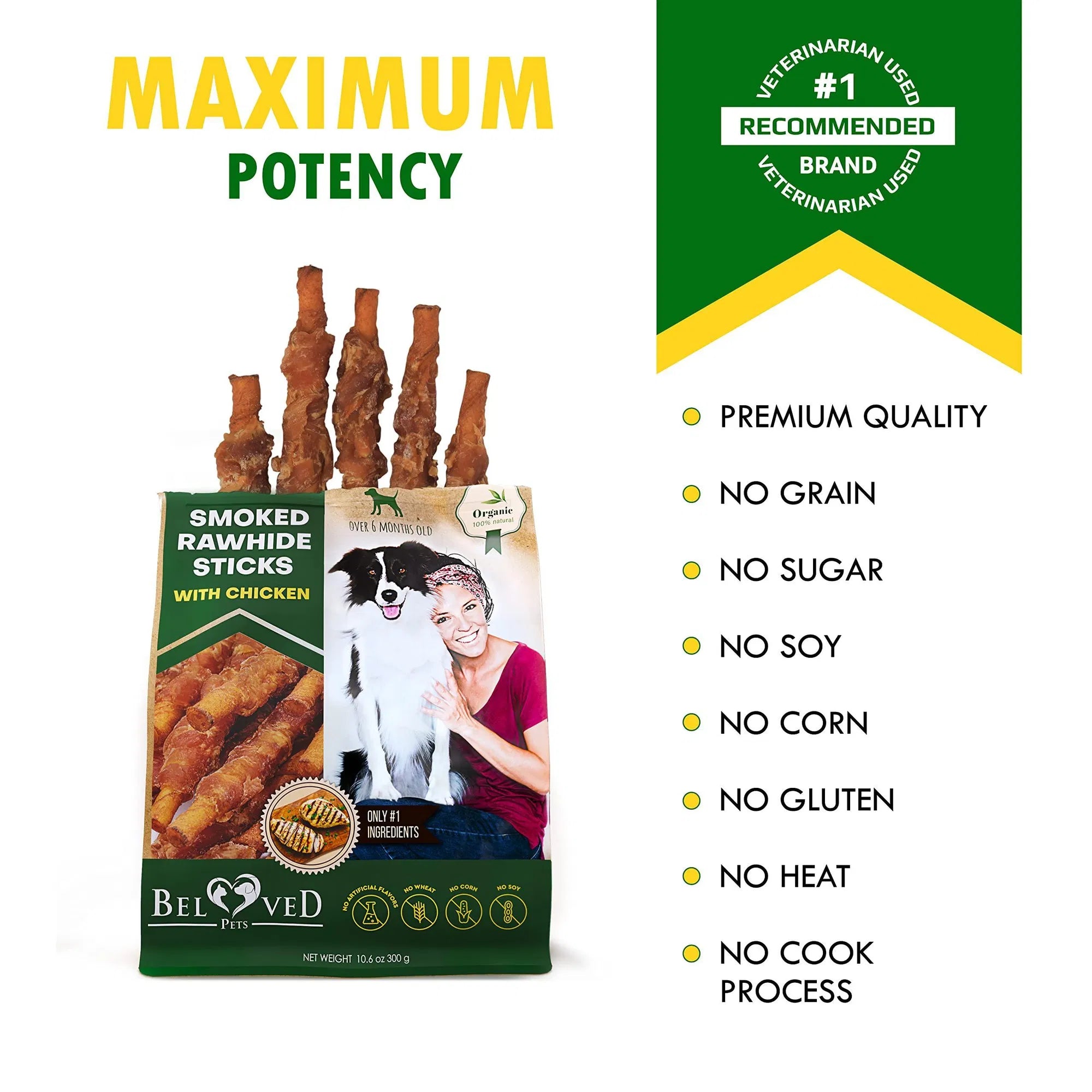 Smoked Rawhide Sticks Wrapped Chicken Dog Natural Chew Treats Grain Free Organic Meat Healthy Human Grade Dried Snacks In Bulk