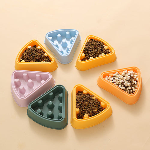 Cat & Dog Slow Feeder Bowl - Cartoon Pizza Single Bowl