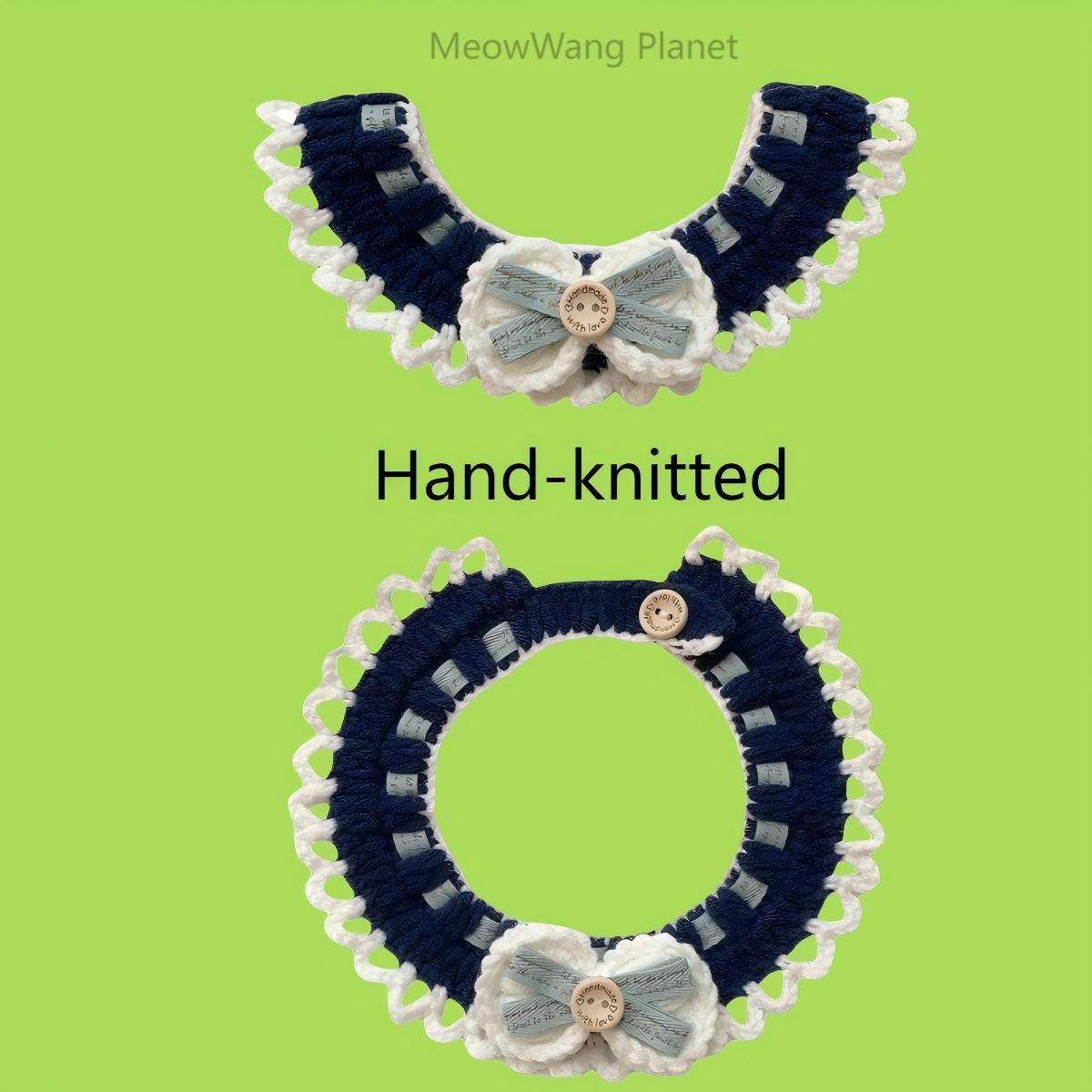 Handmade Knit Pet Scarf Cozy Neck Warmer For Cats Small Dogs Soft Crochet Scarf Luxury Pet Gift