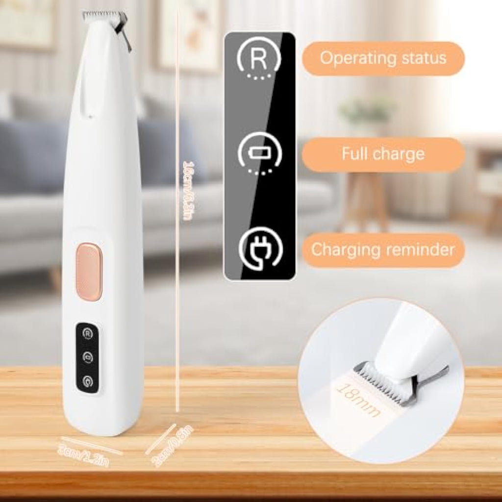 Low Noise Electric Pet Hair Trimmer with LED Light