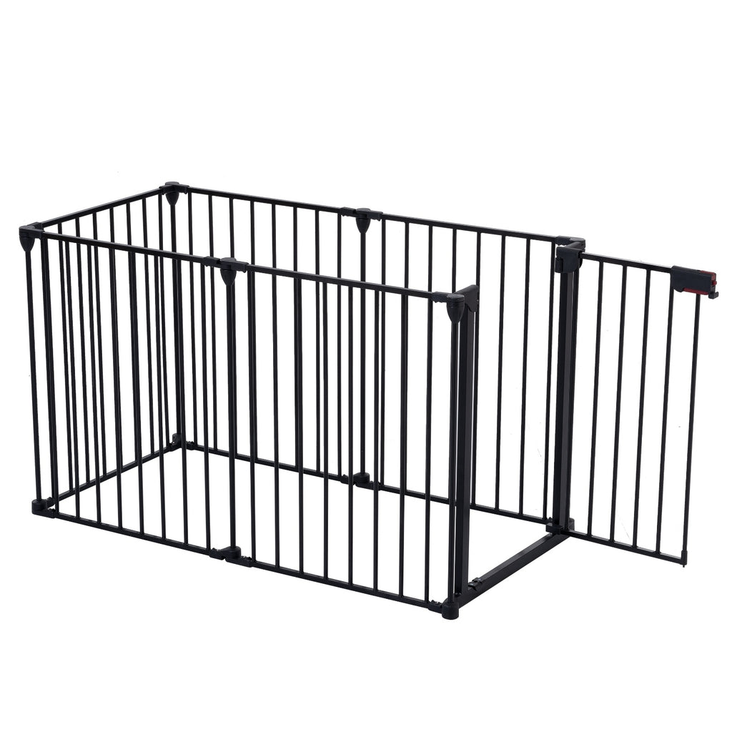 150 Adjustable Safety Gate 6 Panels Play Yard Metal Doorways Fireplace Fence Christmas Tree Fence G