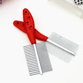 Pet Double-row Comb with Shank Footprint and Dense Teeth