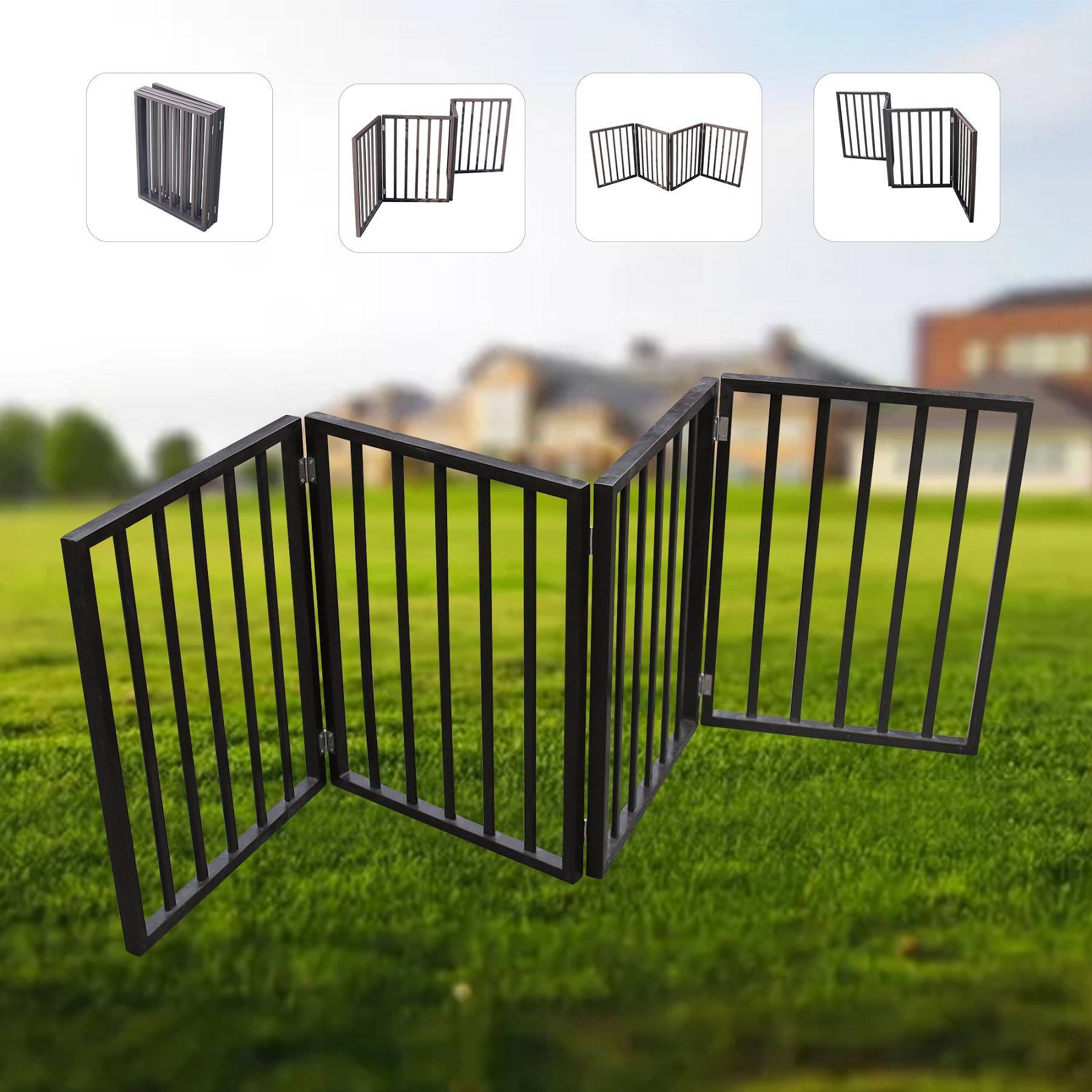 Premium Pet Gate - Dog Gate For Doorways,Stairs Or House-standing, Folding
