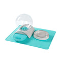 Pet Water Feeder Food Bowl and Mat Set