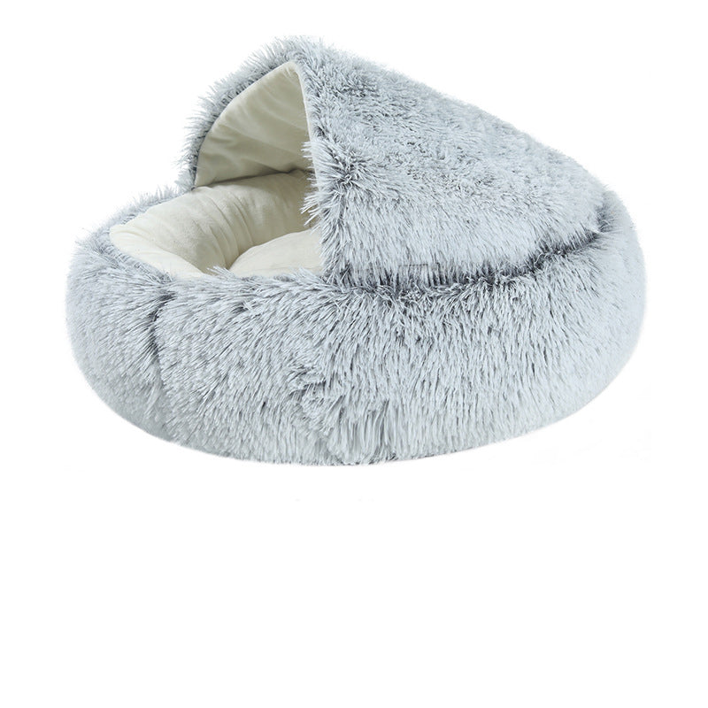 Crystal Velvet Warm Round Pet Bed