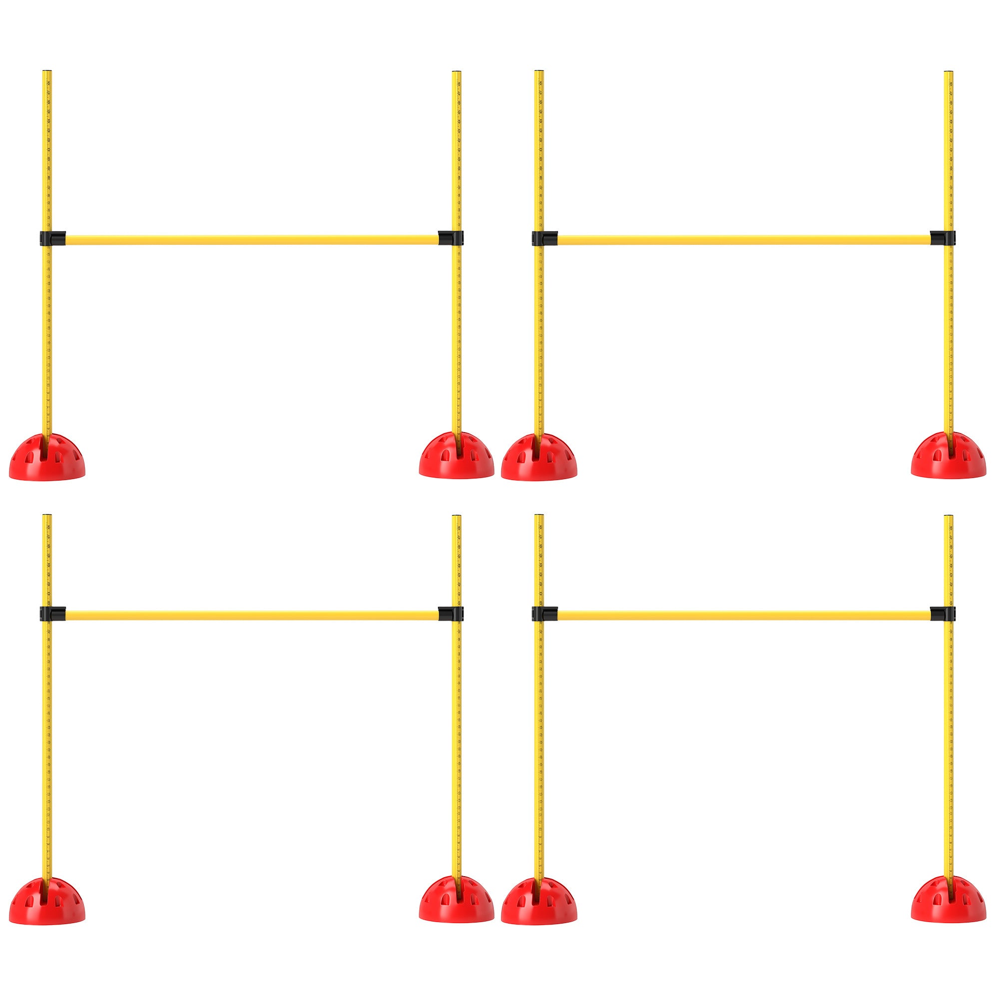 4 Piece Dog Agility Course Set With 4 Height Adjustable Dog Agility Jumps, Carry Bag, Yellow