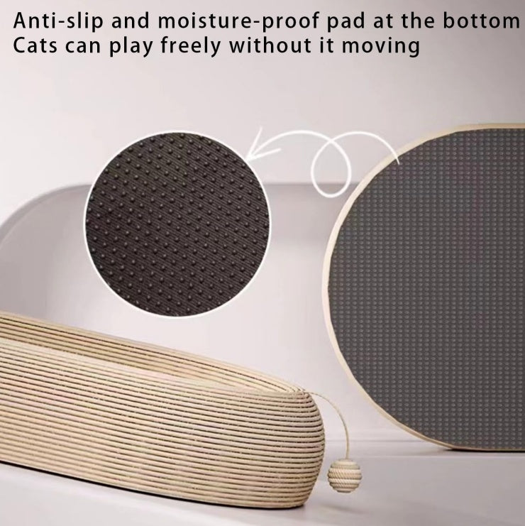 Large Space Sisal Cat Scratching Board Cat Bed, One-piece Enlarged And Widened Wear-resistant And Non-chipping Cat Scratching Basin With Cat Ball Toy, Concave Design Cat Bed For Scratching And Sleepin