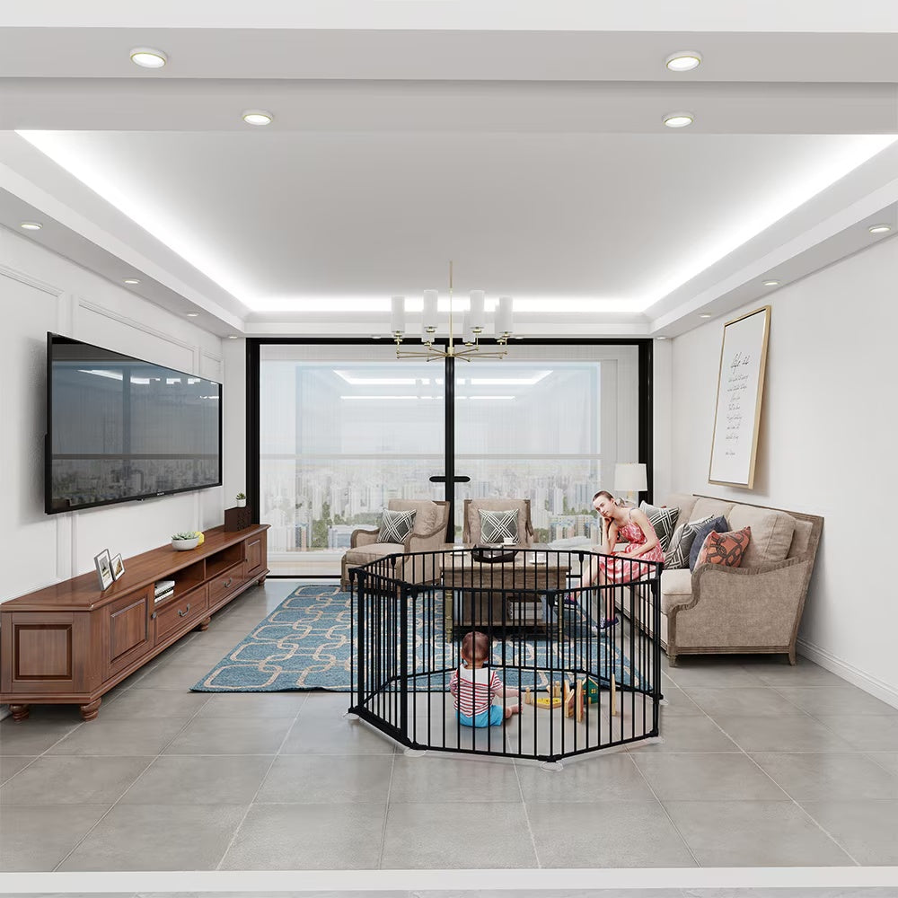 Heavy Duty Supermarket Shopping Basket Design Metal Storage Wholesale Black 8-piece Fence