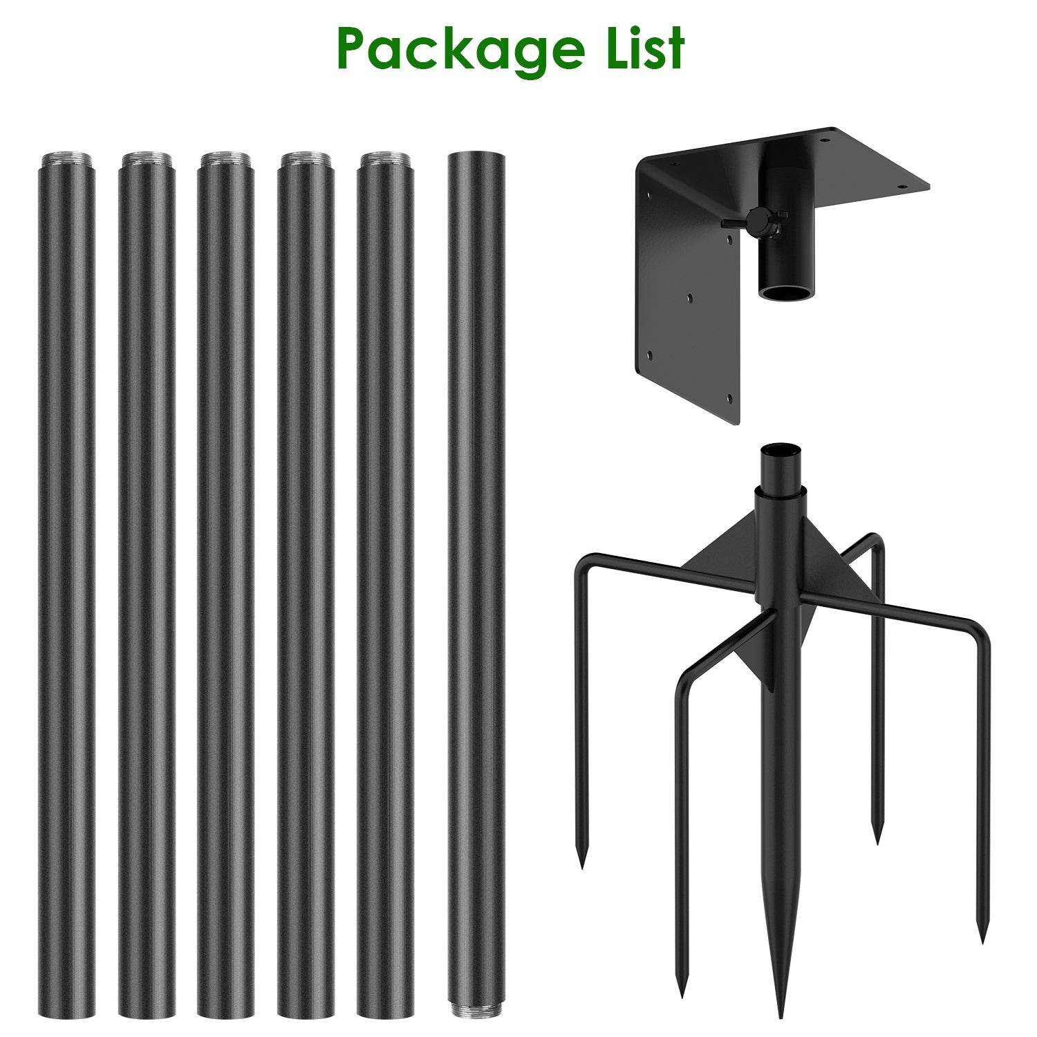 1 Set  79.92in Bird House Pole Kit Height Adjustable Bird Feeder Pole Mount Kit Heavy Duty Bird House Pole Set With 5 Prongs Base For Bird House Bird Feeder House Not Included