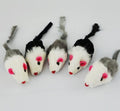5pcs Fake Mouse Rabbit Skin Mouse Cat Toy
