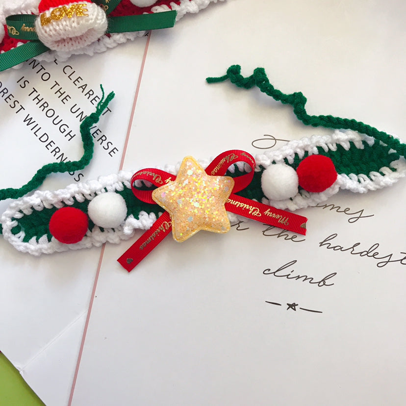 Hand Woven Wool Pet Christmas Collar