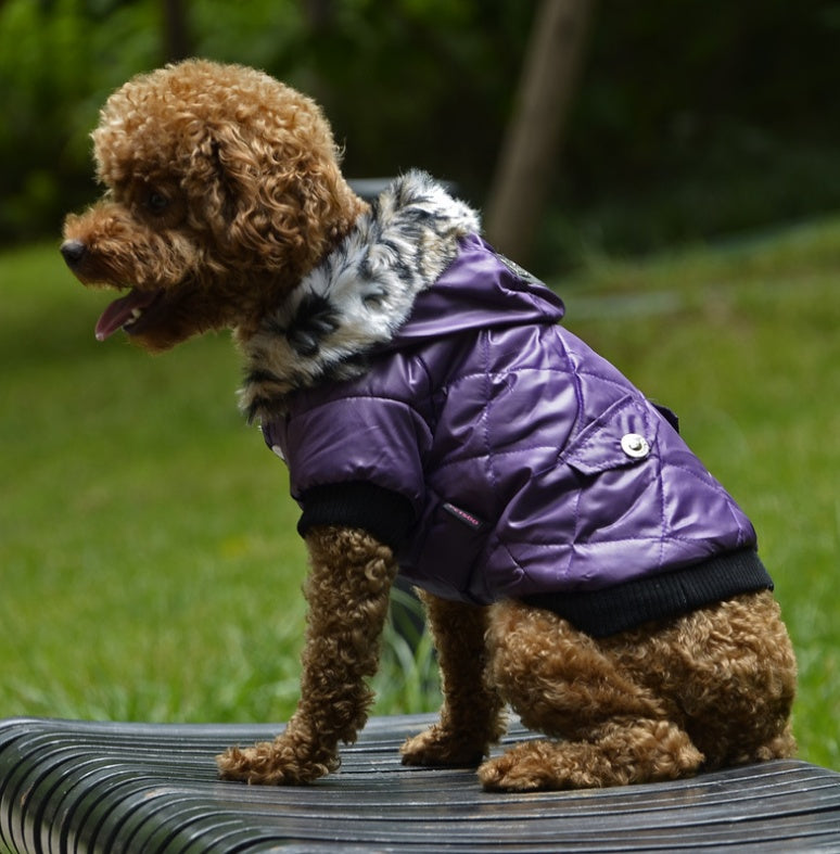 Pet supplies pet clothes dog clothes autumn and winter fur collar coat pet dog clothing