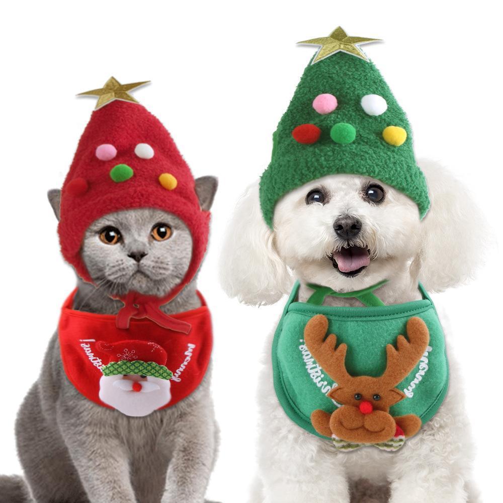 Pet Hat Christmas Tree Shape  Christmas suit