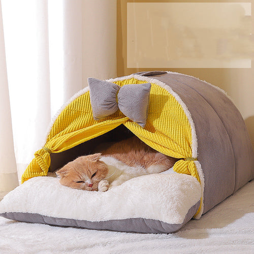 Cat Nest Semi Enclosed All Season Pet Bed