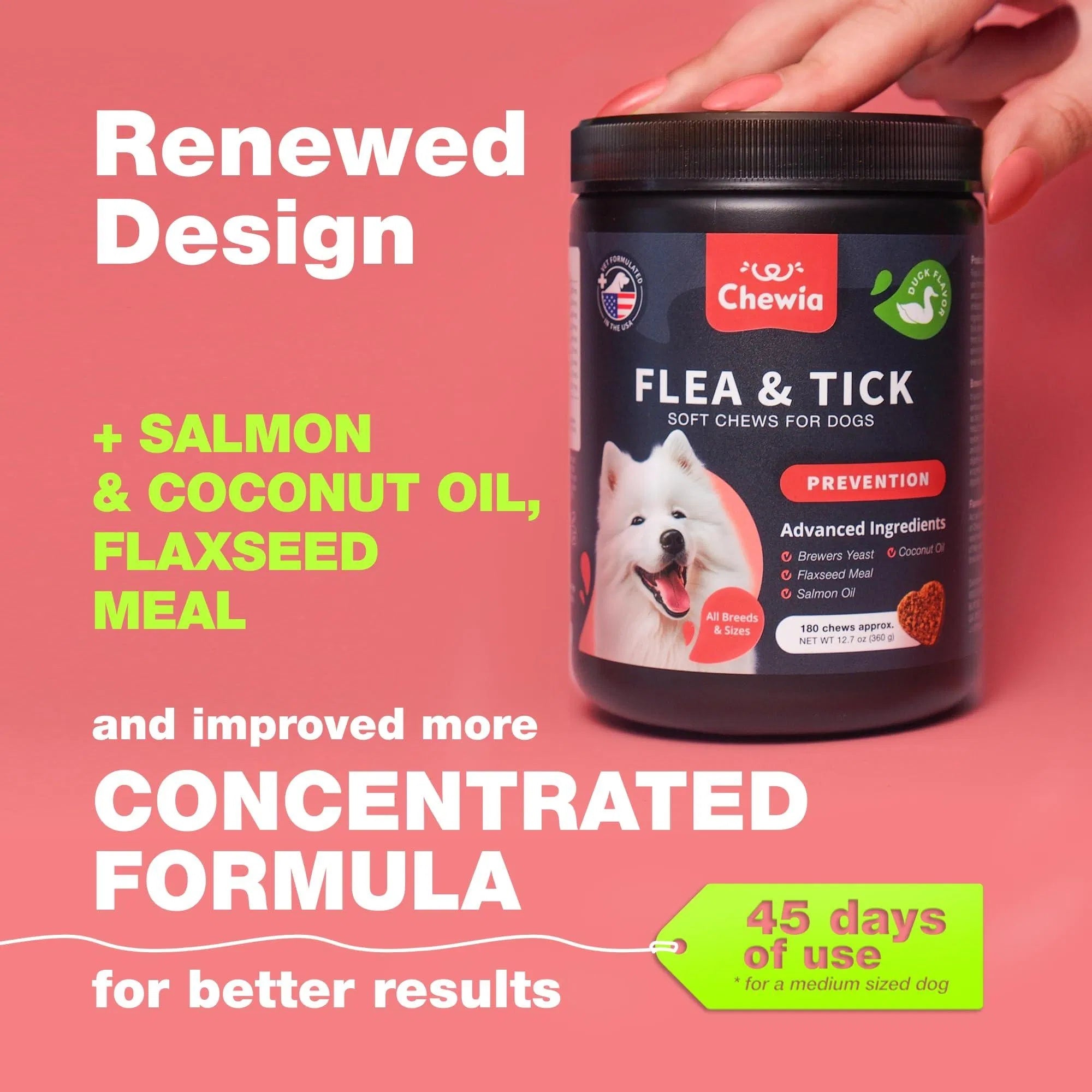 Dog Flea And Tick Treatment Chews Flea Tick Prevention For Dogs Chew-able Natural Dog Flea & Tick Control Soft Treats Immune Support Supplement