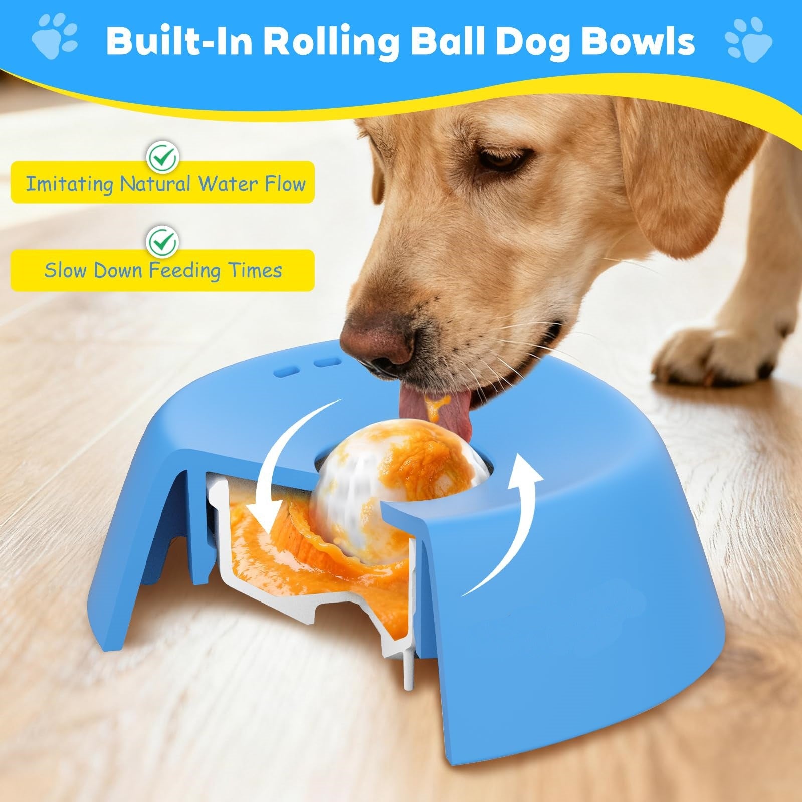 Pet Slow Feeder Non-Slip Spherical Roller