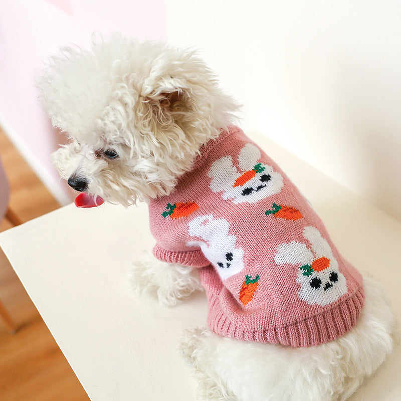 Bowknot Dog & Cat Sweater - Hollow Knit Sweater