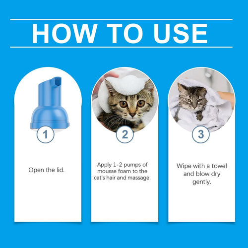 Cat Cleaning Mousse Mild Non-irritating Pet Cleaning Foam