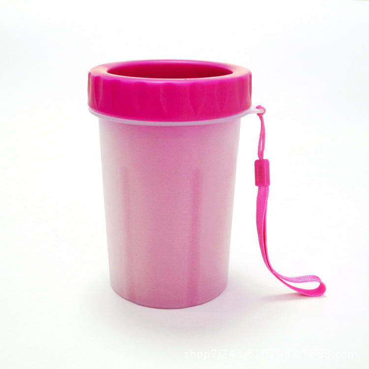 Paw cleaner with flat bottle mouth paw washer cup