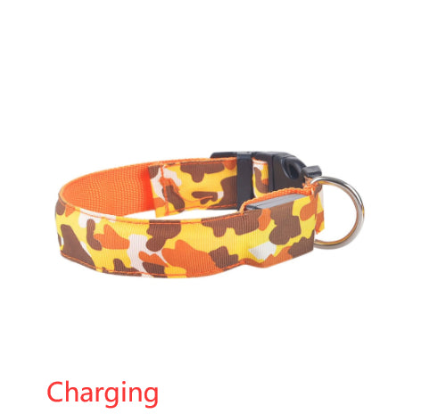 Camouflage LED Illuminated Dog Collar
