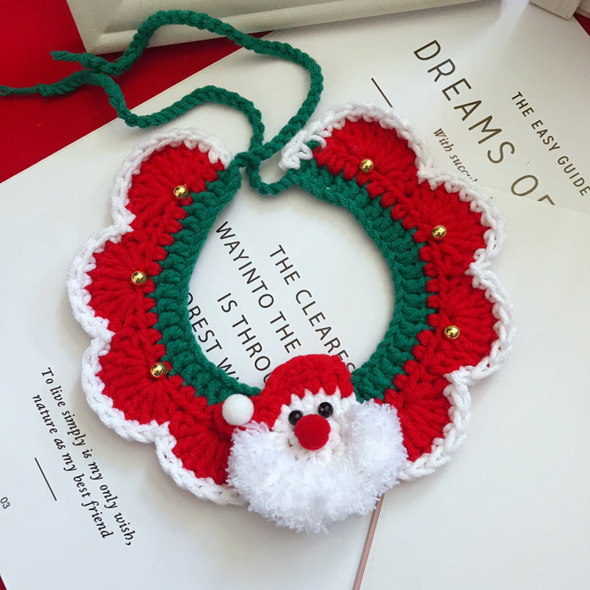 Hand Woven Wool Pet Christmas Collar