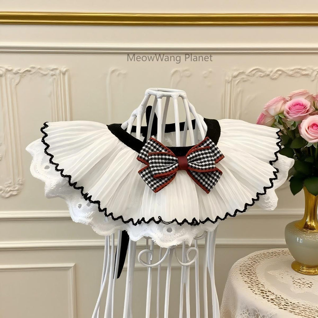 Lace Bow Pet Collar Elegant Neck Accessory For Cats Small Dogs Handcrafted Bowtie Luxury Pet Gift