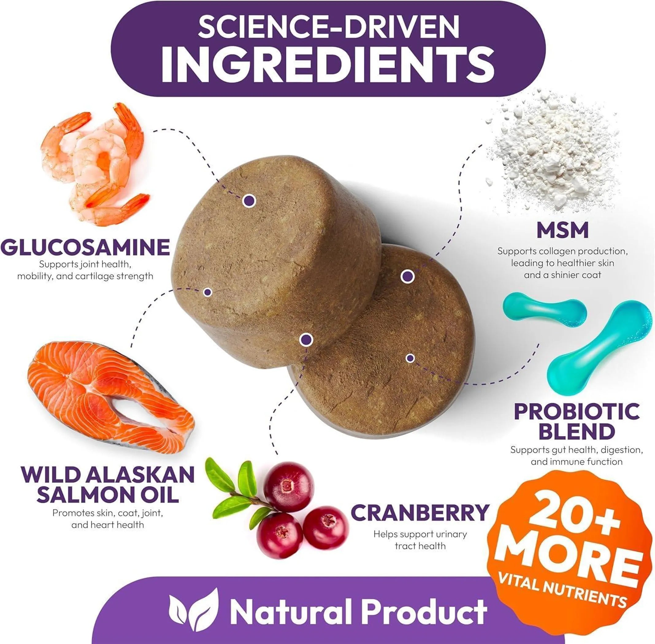 2 Pack Multivitamin Chews for Dogs 25-IN-1 Skin Coat Immune & Digestive Boost