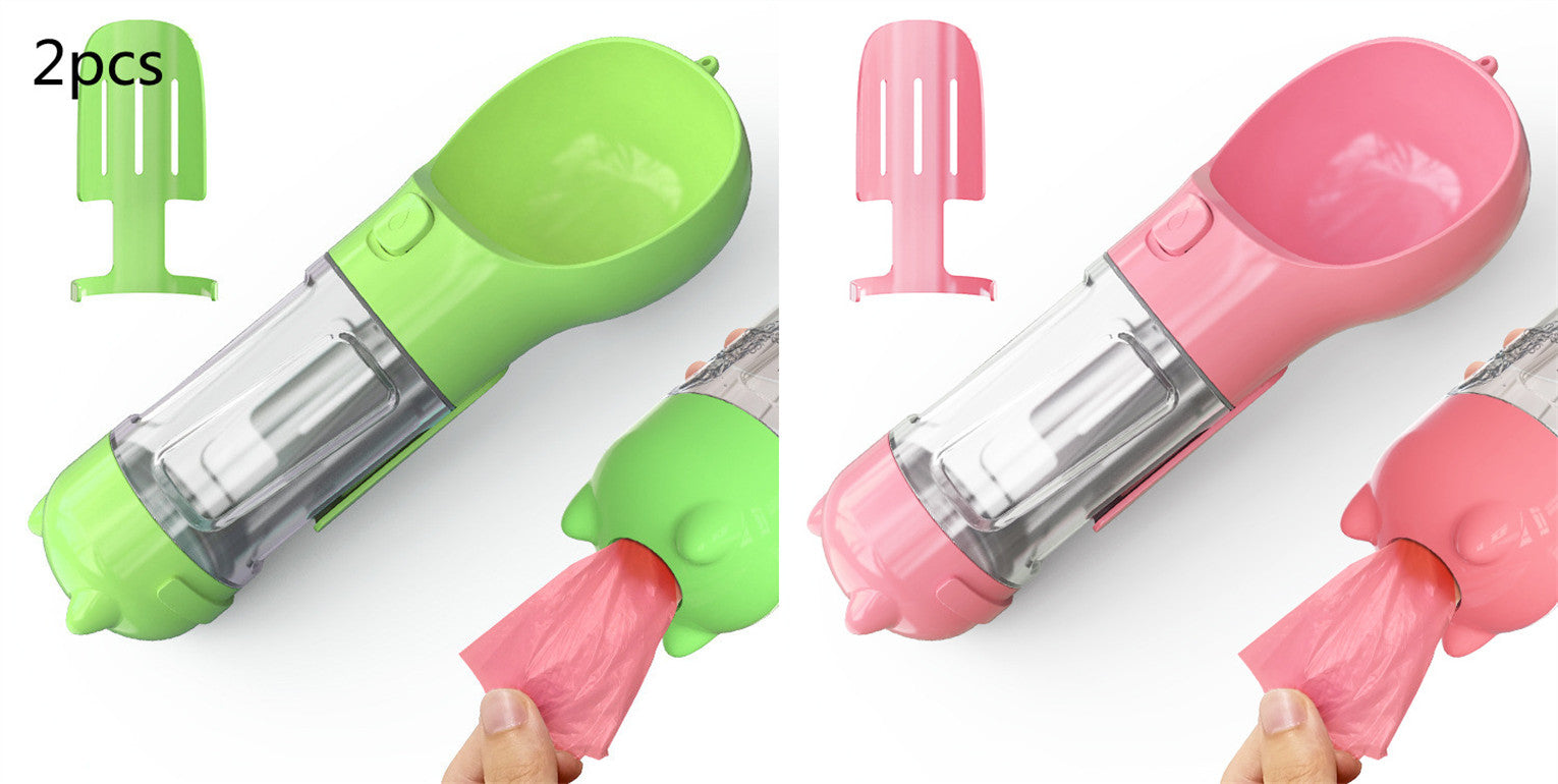 3 in 1 Dog Water Bottle - Feeder Bowl - Bag Storage