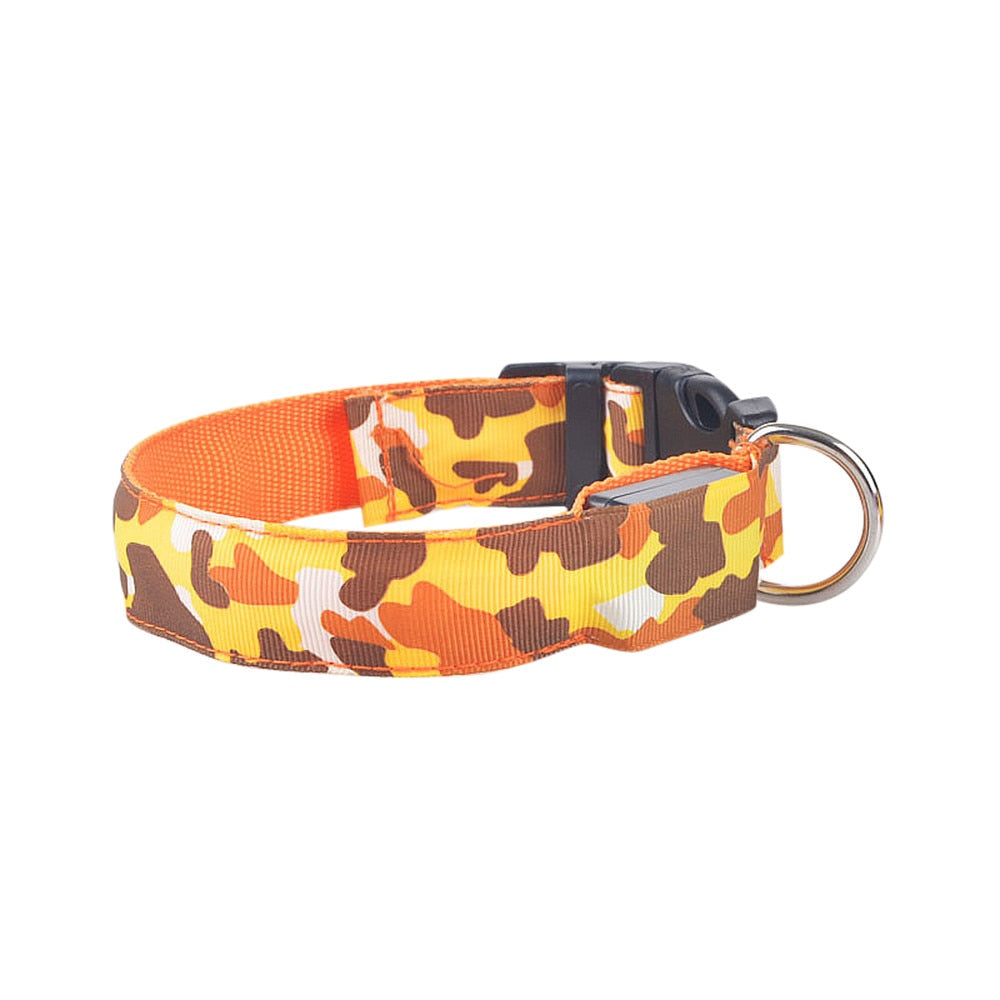 Camouflage LED Illuminated Dog Collar