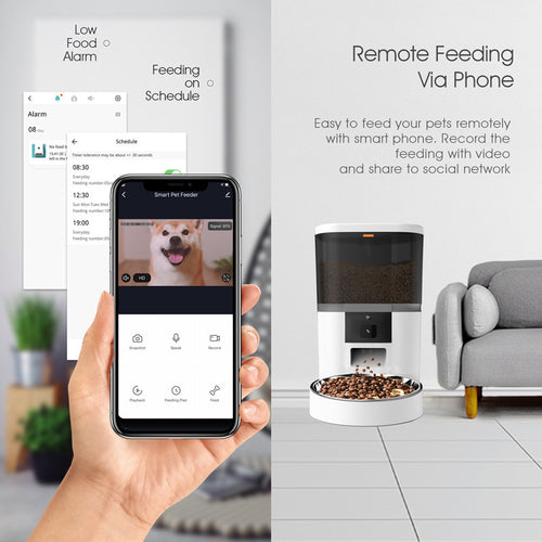 4L Video Camera With Adjustable Performance Pet Feeder