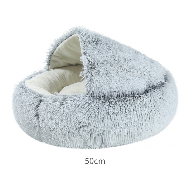 Crystal Velvet Warm Round Pet Bed