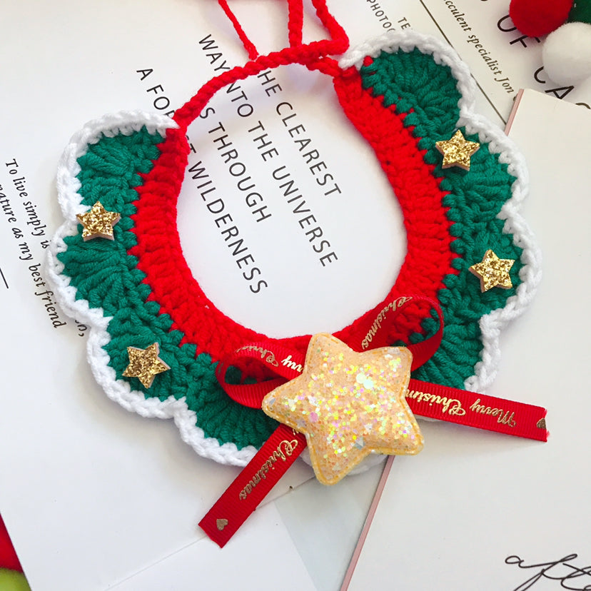 Hand Woven Wool Pet Christmas Collar