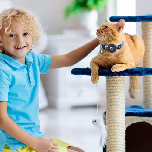 Airtag Pet Collar With Bell - Reflective Adjustable Anti-lost Cat Dog Collar