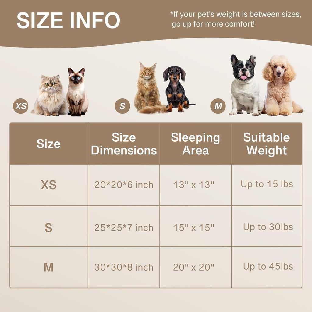 Donut Dog Bed For Medium Dogs - Calming Pet Bed With Non-Slip Bottom, Washable For Pets Up To 45 Lbs Light Brown