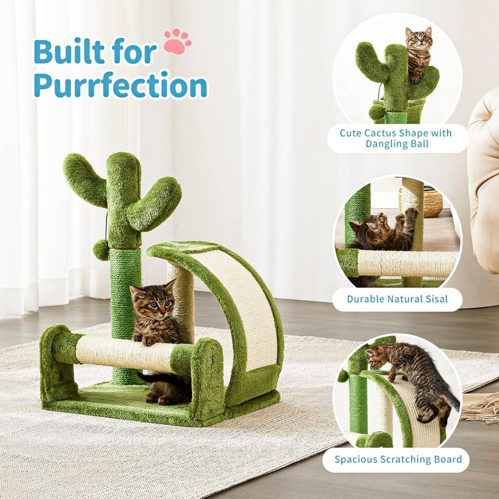 Cactus Shape Natural Sisal Rope Easy To Assemble Green Cat Scratching Post
