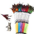 Feather Cat Tease Toy - Bright Colors