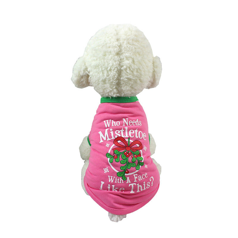 Dog Christmas Costume Sweatshirt Vest Clothes
