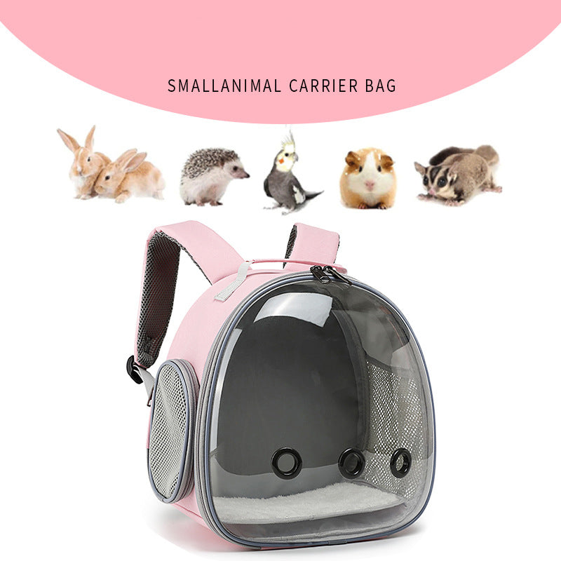Pet Backpack Transparent Small Animal Carrier - Hamster Carrier Guinea Pig Backpack Sugar Glider Ferret Pet Bag Rabbit Bunny Cage