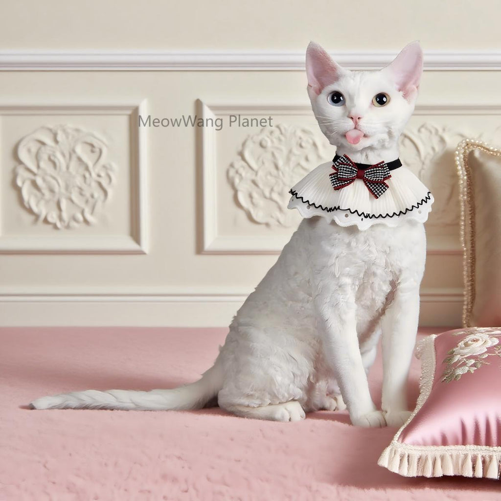 Lace Bow Pet Collar Elegant Neck Accessory For Cats Small Dogs Handcrafted Bowtie Luxury Pet Gift