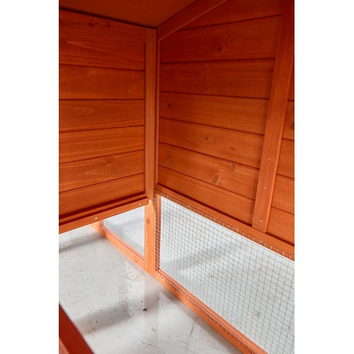 Large Wooden Rabbit Hutch, Outdoor Bunny Cage With Spacious Run, Waterproof Asphalt Roof, Pull-Out Tray And Ramp, Fir Wood Pet House For Rabbits, Chickens And Small Animals  Brown Green