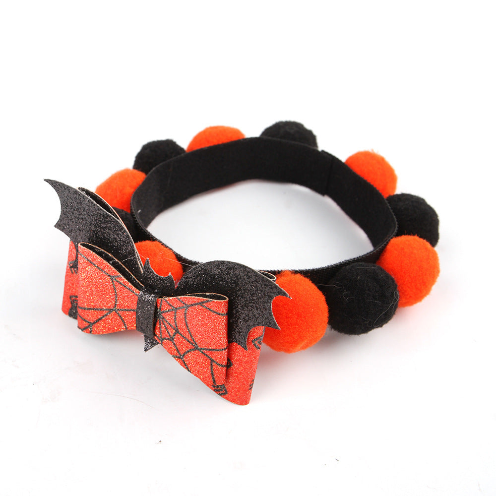 Halloween Pet Fur Collar Pumpkin Ball