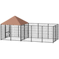 Large Dog Outdoor Kennel wih Rotating,Waterproof & UV-Resistant Canopy, 11.3 X 4.7 X 5.1